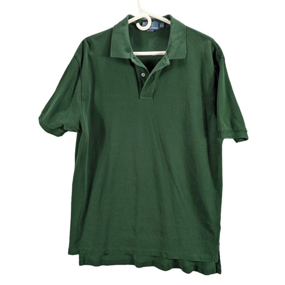 Vintage Polo Ralph Lauren Shirt Mens Extra Large Green Short Sleeves Preppy Work